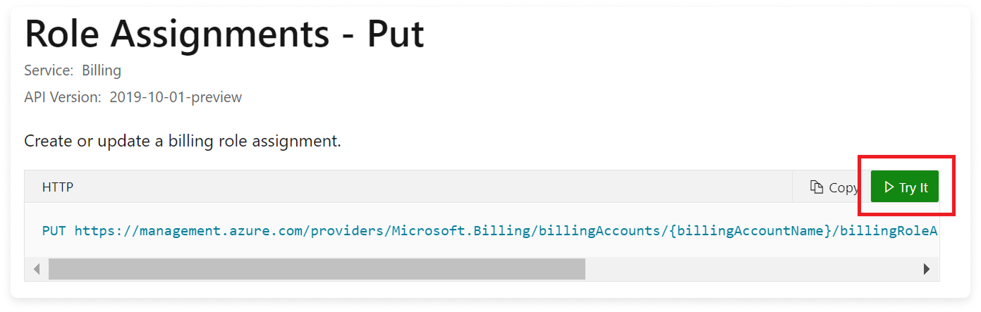 Azure API role assignment sample call