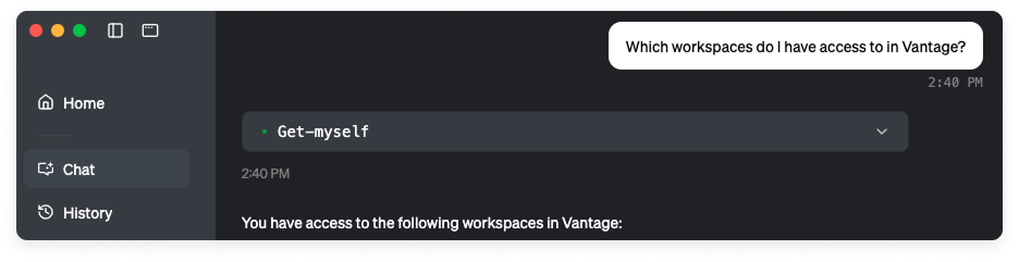 Chatting with Goose and Vantage MCP