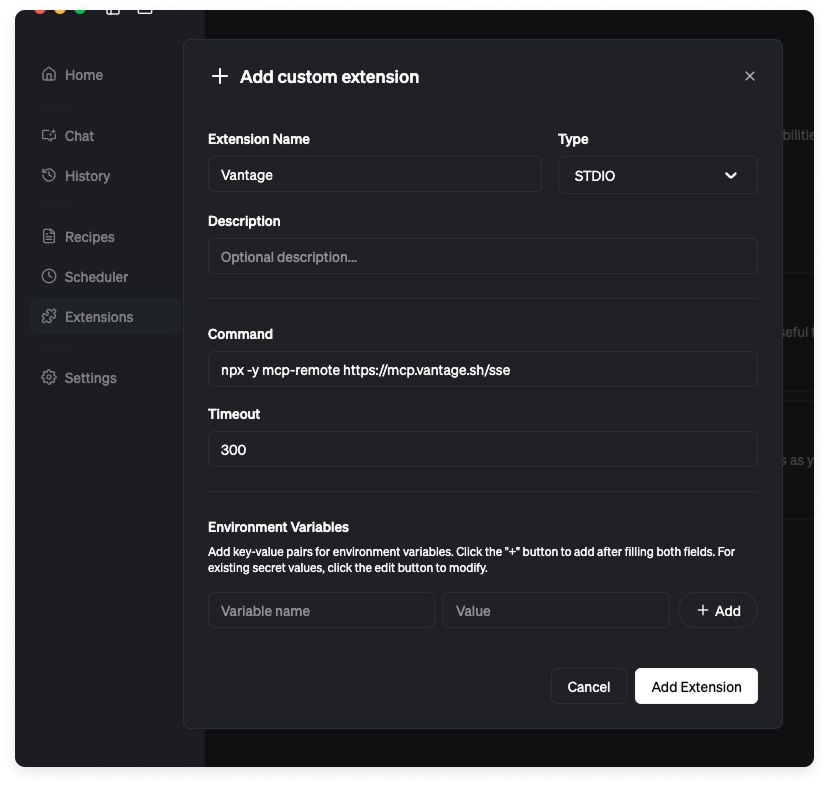 Create an extension in Goose