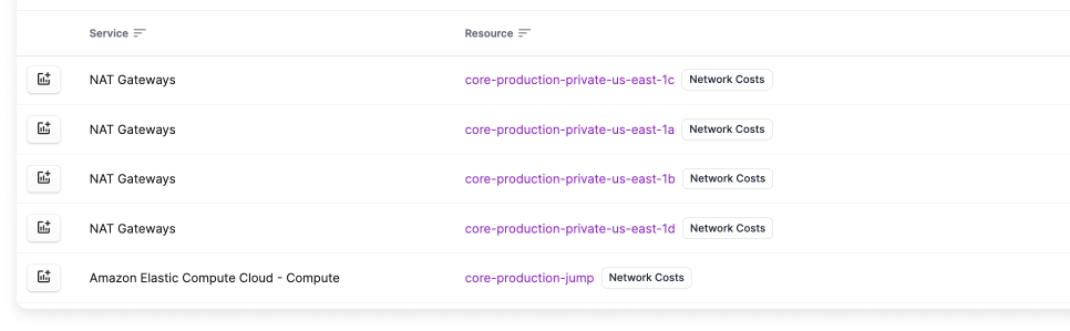 Network Costs option on a Cost Report