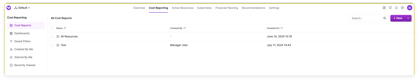 Resource in a customer's account with the Manager User as the creator