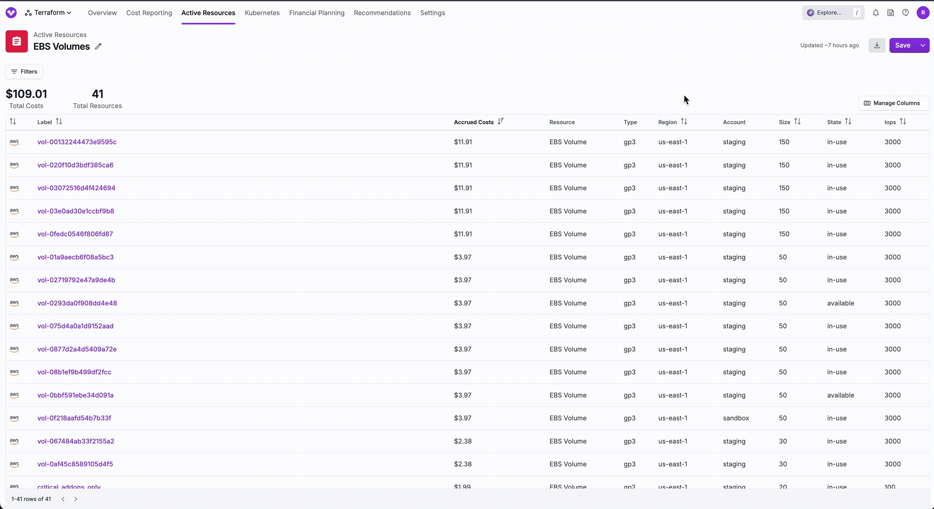 GIF of selecting custom columns