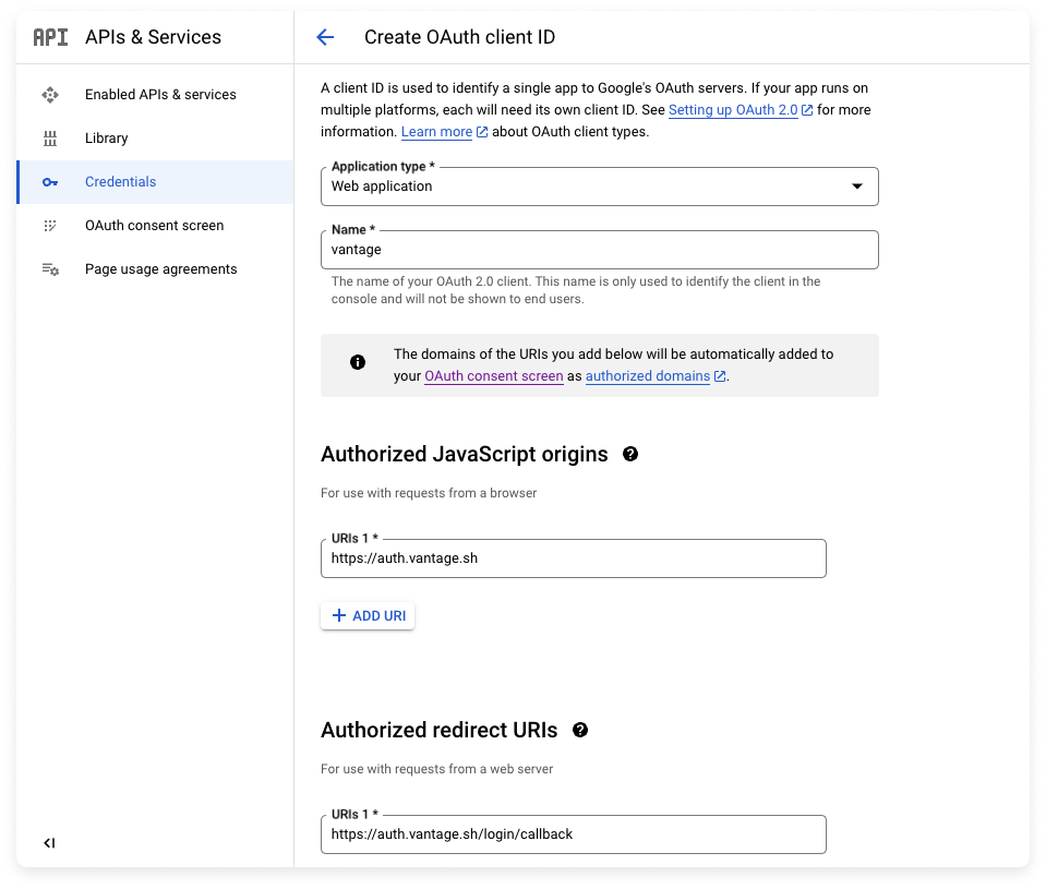 Google Workspace app setup