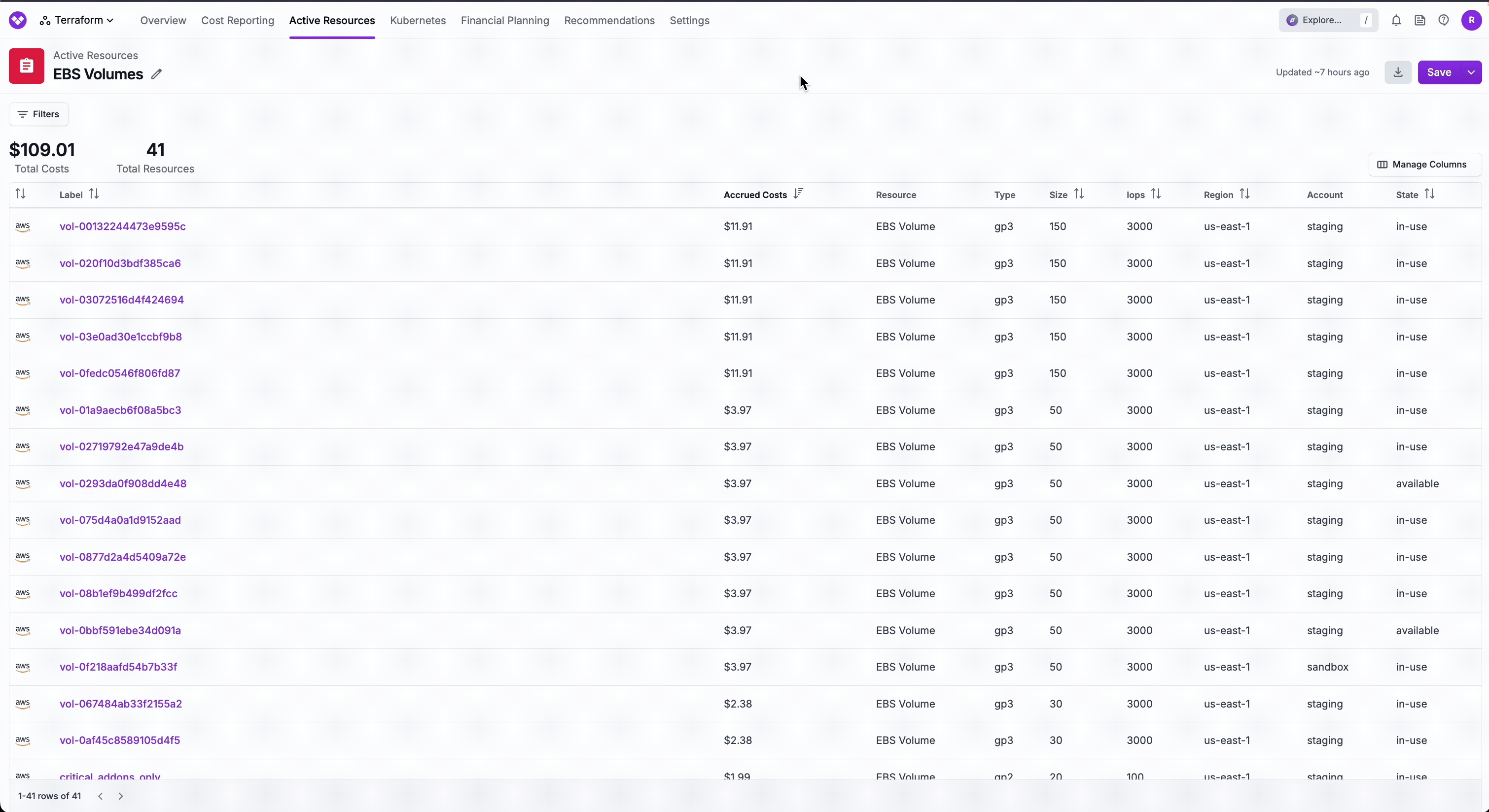 GIF of selecting custom columns