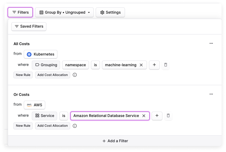 Kubernetes and AWS Cost Report filters