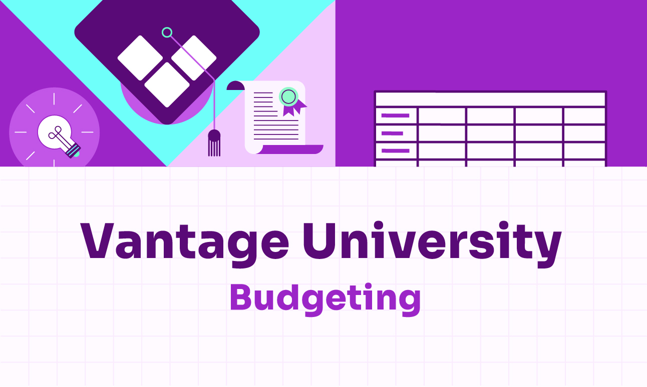 Vantage University logo with Budgeting as a title
