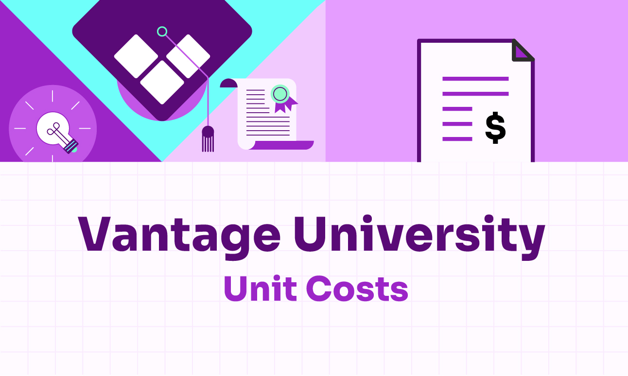 Vantage University logo with Unit Costs as a title